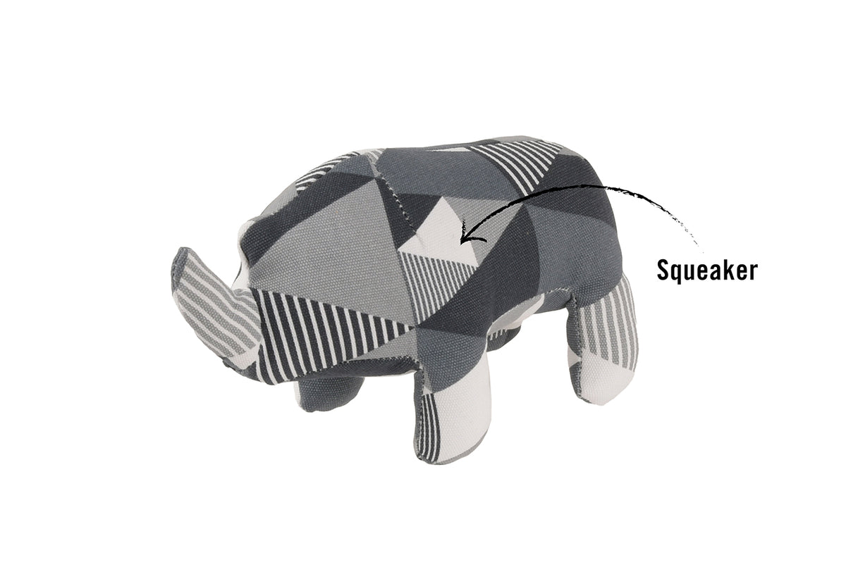 Rhino Pal Dog Toy - Durable Upcycled Plush by Play Pet Brands