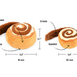 Load image into Gallery viewer, P.L.A.Y.'s Pup Cup Cafe Collection - Cinna-bone Toy features and sizing shown
