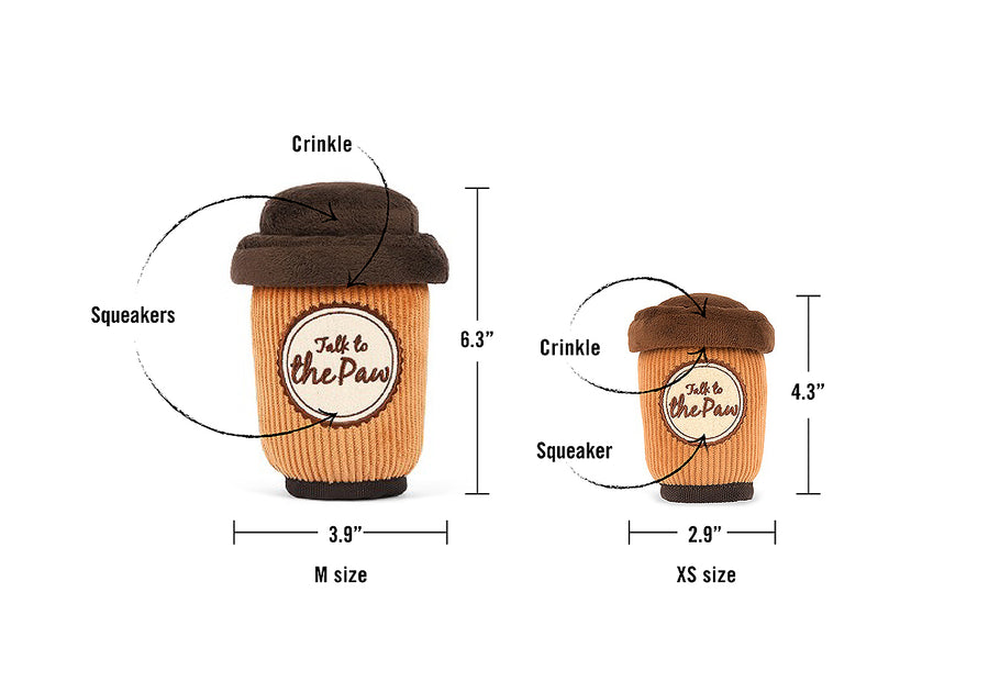 Pup Cup Cafe Doggo's Java: Squeaky Dog Toy by Play Pet Brands