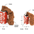 Load image into Gallery viewer, Snack Attack Collection by P.L.A.Y. Good Boy Cola Toy with features pointed out and sizing shown
