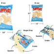 Load image into Gallery viewer, P.L.A.Y. Snack Attack Collection - Fluffles Toy feature and sizing image
