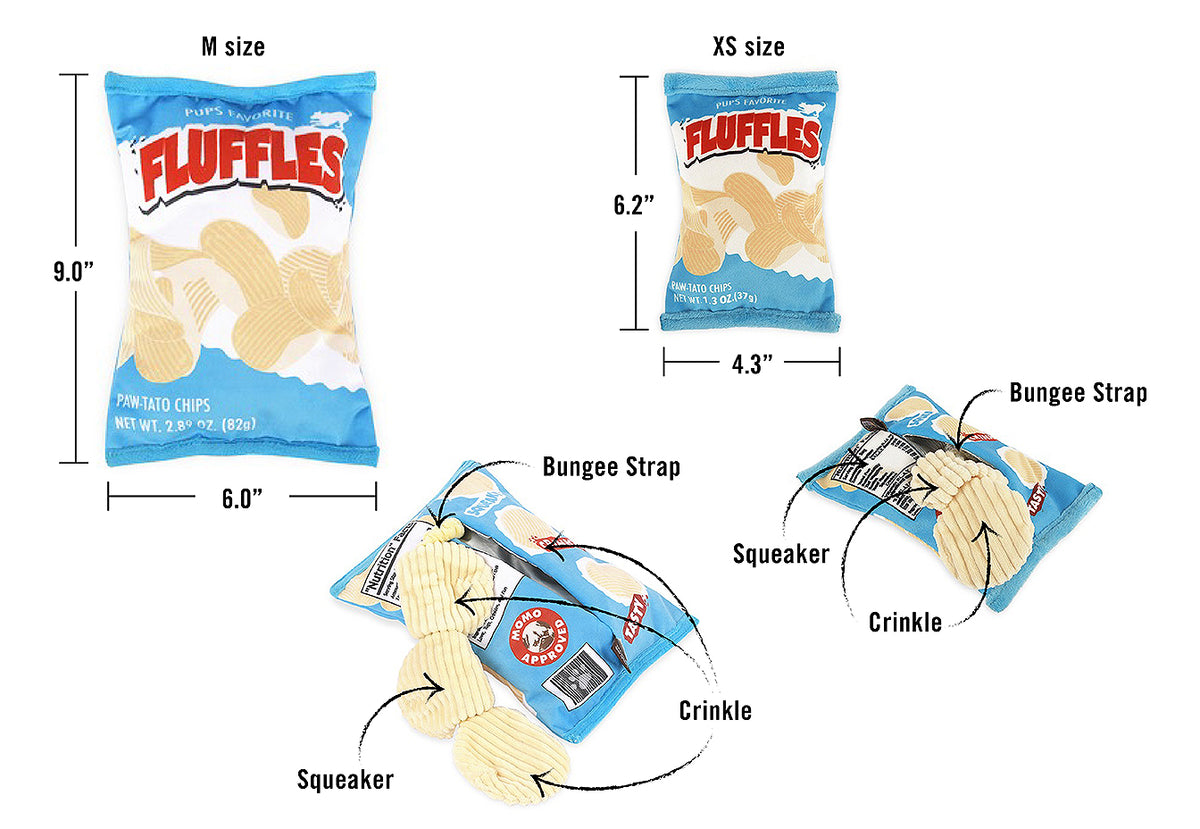 Snack Attack - Fluffles Potato Chips Dog Toy by Play Pet Brands