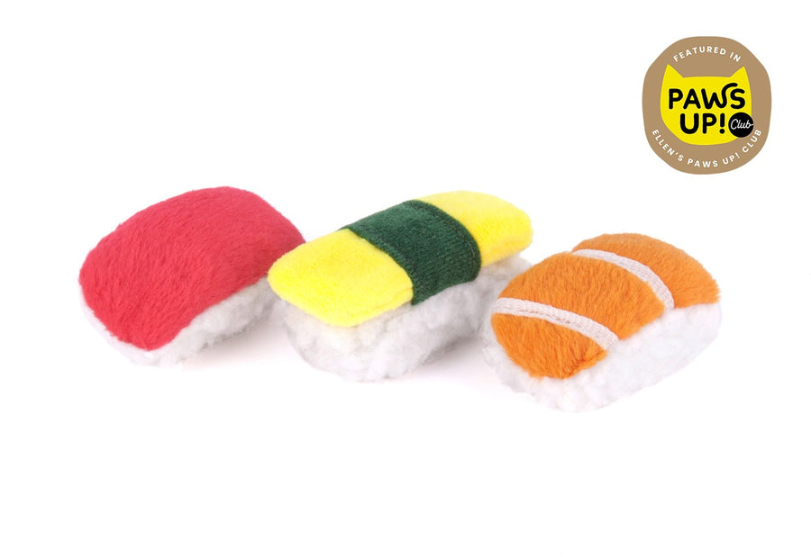 Sassy Sushi: Crinkle Plush Cat Toy Trio by Play Pet Brands