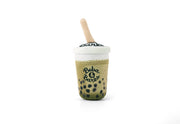 Fog City Pet x Play Matcha Boba dog toy with a straw on a white background