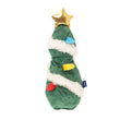 Load image into Gallery viewer, Feline Frenzy O Christmas Tree kicker toy with white faux-snow trim, colorful light accents, and a shiny gold star on top, isolated on a white background.
