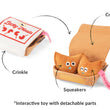 Load image into Gallery viewer, Fog City Pet x Play Lucky Treats dog toy with detachable parts and features labeled on a white background
