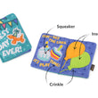 Load image into Gallery viewer, Play’s Party Animal Barkday Wishes - a birthday card dog toy with features pointed out on a white background
