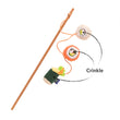 Load image into Gallery viewer, Fog City Pet x Feline Frenzy Roll With It Wand toy on a white background with crinkle feature and catnip pointed out
