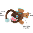 Load image into Gallery viewer, Play's Ocean Buddies Angler fish-shaped dog toy with labeled features on a white background

