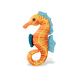 Load image into Gallery viewer, Play's Ocean Buddies Seahorse dog toy with an orange body and blue accents on a white background
