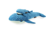 Play's Ocean Buddies Big Blue and Baby Blue plush whales toy on a white background