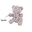Load image into Gallery viewer, P.L.A.Y. Upcycled Zoo Pal Bear plush toy on a white background and squeaker pointed out with an arrow to the bear's stomach
