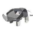 Load image into Gallery viewer, P.L.A.Y.’s Upcycled Zoo Pal Rhino Gray and white patterned dog toy with a squeaker pointed out by an arrow on a white background
