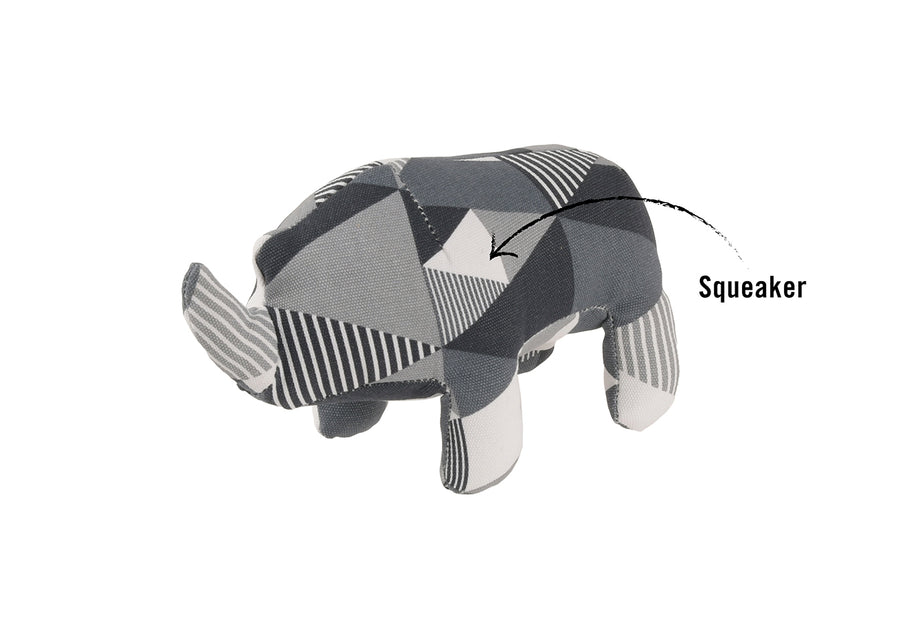 Rhino Pal Dog Toy - Durable Upcycled Plush by Play Pet Brands
