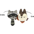 Load image into Gallery viewer, Feline Frenzy Forest Friends Collection - Bandit Buddies Toy Set with Raccoon and Squirrel showing features of toys
