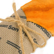Load image into Gallery viewer, Feline Frenzy Fog City Pet x P.L.A.Y. Fur-mented Loaf Kicker Toy close up of tied string and burlap bag item on a white background
