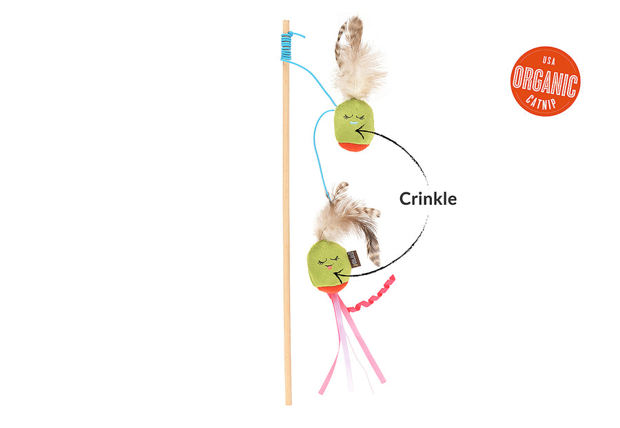 Purrfectly Pitted Olive Wand: Whimsical Interactive Cat Toy by