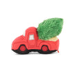 Load image into Gallery viewer, Play Merry Minis Holiday Hauler red plush toy truck with a green fuzzy Christmas tree in its bed, set against a plain white background.
