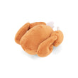 Load image into Gallery viewer, Play Merry Minis Holiday Hound Turkey plush toy shaped like a roasted turkey, made of soft tan-brown fabric with small white accents for the beak and legs, shown on a plain white background.
