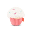 Load image into Gallery viewer, Play Sugar Rush Cupcake, a plush cupcake toy with fluffy white frosting, colorful embroidered sprinkles, and a pink ribbed wrapper, shown on a clean white background.
