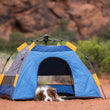 Load image into Gallery viewer, Scout &amp; About Landscape Series Outdoor Dog Tent by P.L.A.Y. - dog laying in tent in Snow Canyon Park in Utah
