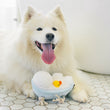 Load image into Gallery viewer, P.L.A.Y. Splish Splash Collection - fluffy white dog on bathroom tile floor with tub-shaped toy
