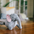 Load image into Gallery viewer, P.L.A.Y. Big Five of Africa gray elephant mini plush toy on a wooden table with a blurred indoor background
