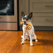 Load image into Gallery viewer, P.L.A.Y.'s Pup Cup Cafe Collection - Mini Cinna-bone Toy in beautiful dog's mouth looking into camera
