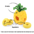 Load image into Gallery viewer, P.L.A.Y.'s Tropical Paradise Collection Paws up Pineapple Toy with features pointed out
