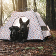 Load image into Gallery viewer, Scout &amp; About Outdoor Dog Tent by P.L.A.Y. -  Vanilla colorway with two beautiful black dogs sitting in tent with heads looking at you
