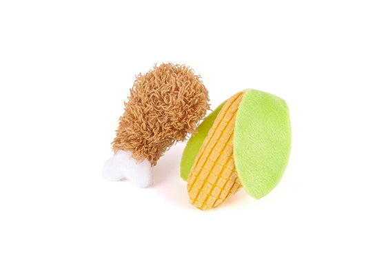 Purrfect Picnic: Crinkle Plush Chicken Wing & Corn Cat Toy – Play