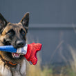 Load image into Gallery viewer, P.L.A.Y. Totally Touristy Eiffel Tower Dog Toy - medium sized toy picture in big dog's mouth
